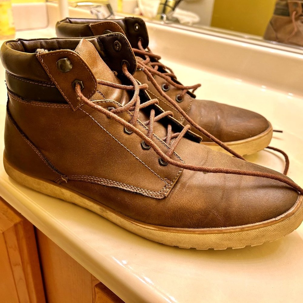 Maxwell Brown High Top Lace Up Boots by Goodfellow & Co - Brown